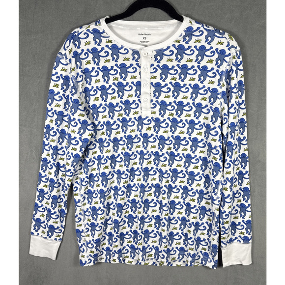 Roller‎ Rabbit Blue Monkey Pajama Top Size Extra Small XS Women's - Picture 1 of 5
